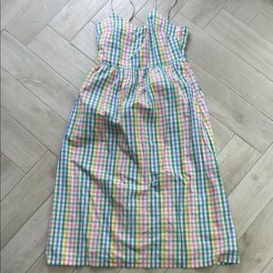 NWT J Crew Multicolor Plaid Maxi Dress